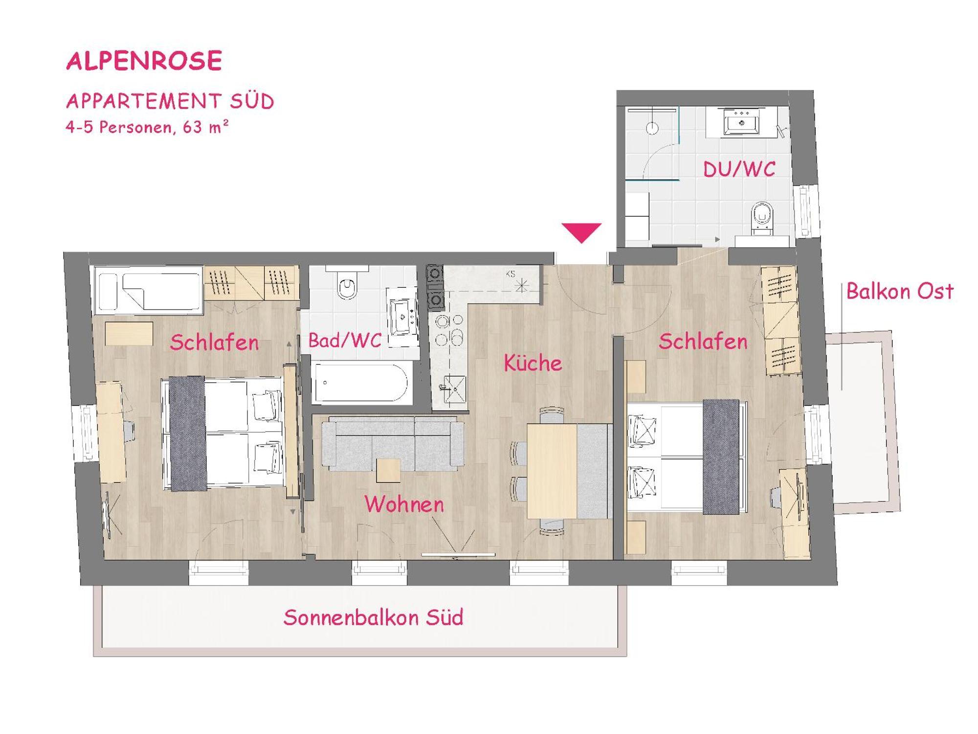Appartement met 2 Slaapkamers met Uitzicht